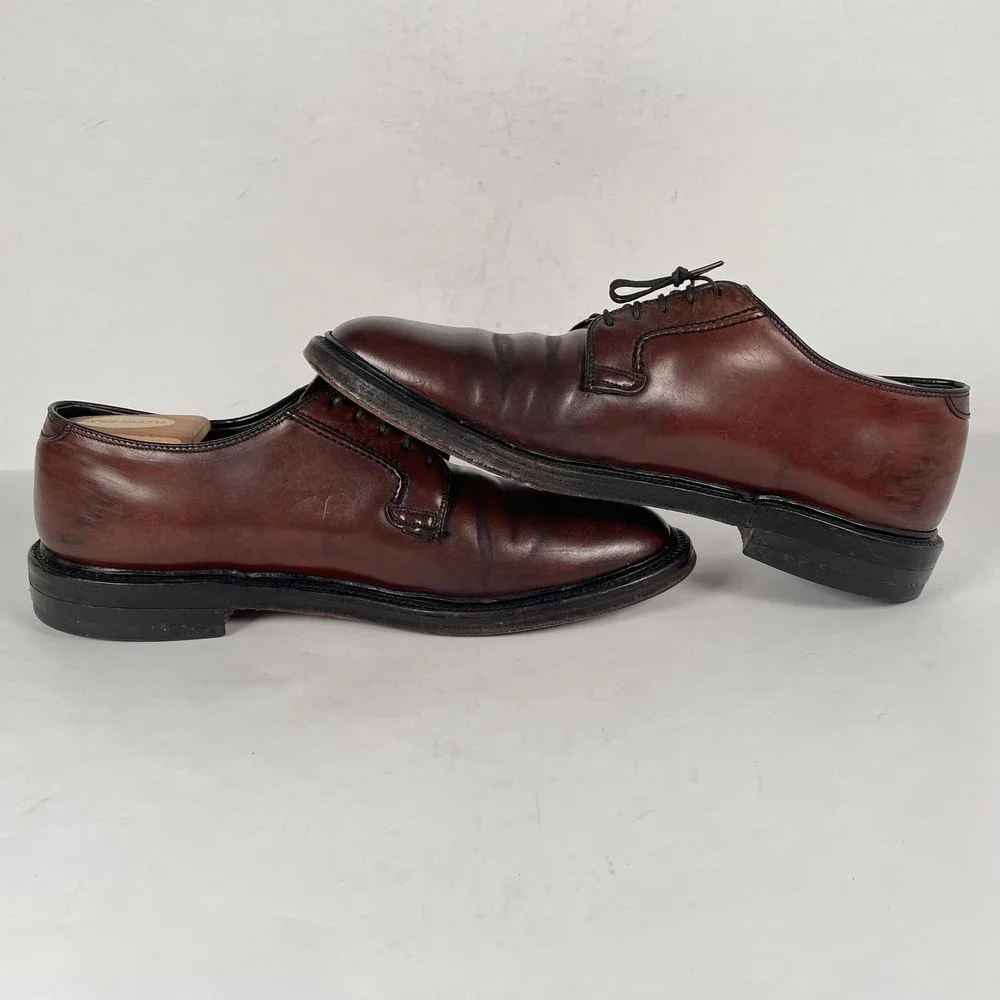 Hanover Derby Mens Size 9 B Brown Shell Cordovan Lace Up Plain Toe Dress Shoes